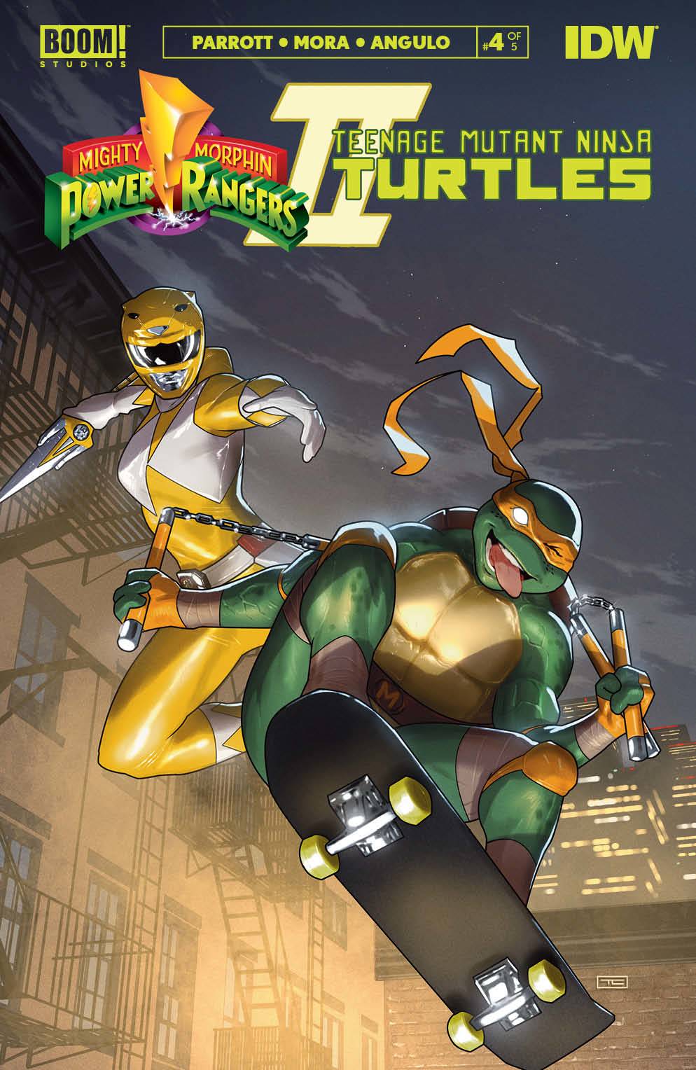 MMPR TMNT II, Issue #4 (OF 5) CVR E CARDSTOCK VAR CLARKE