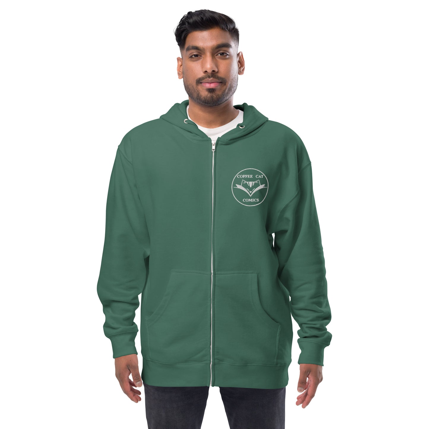 Unisex fleece zip up hoodie