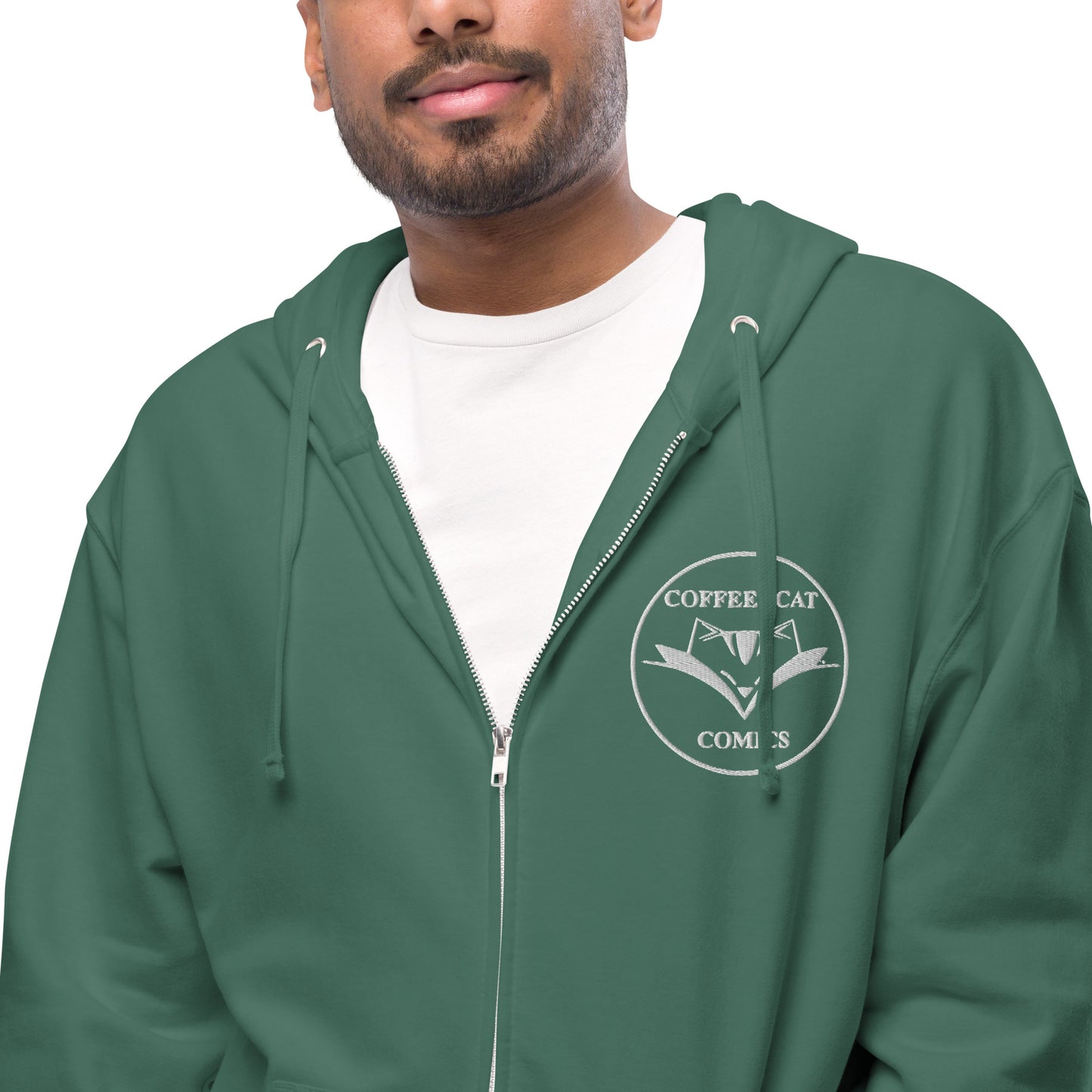 Unisex fleece zip up hoodie