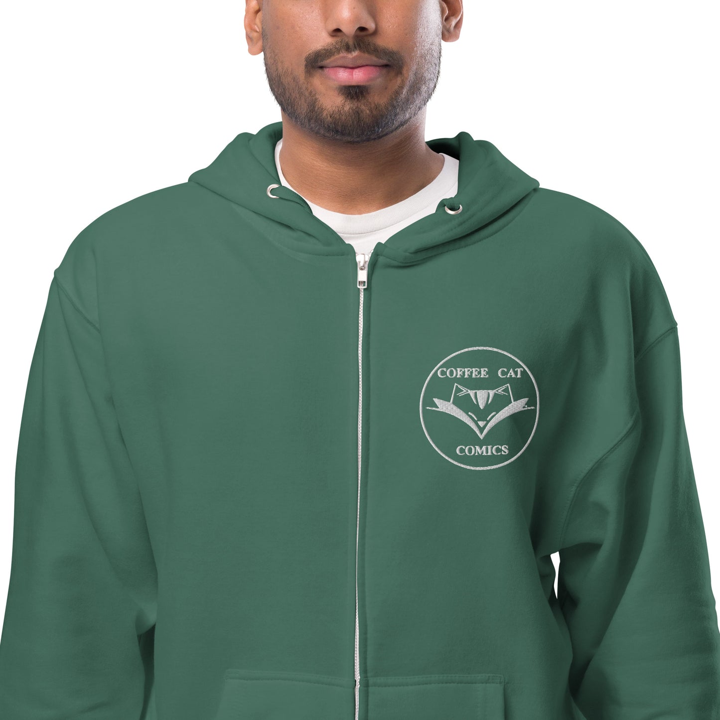 Unisex fleece zip up hoodie