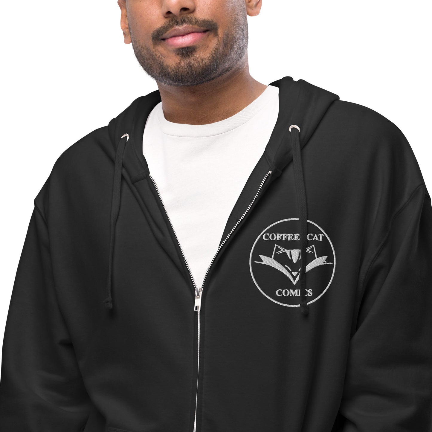 Unisex fleece zip up hoodie