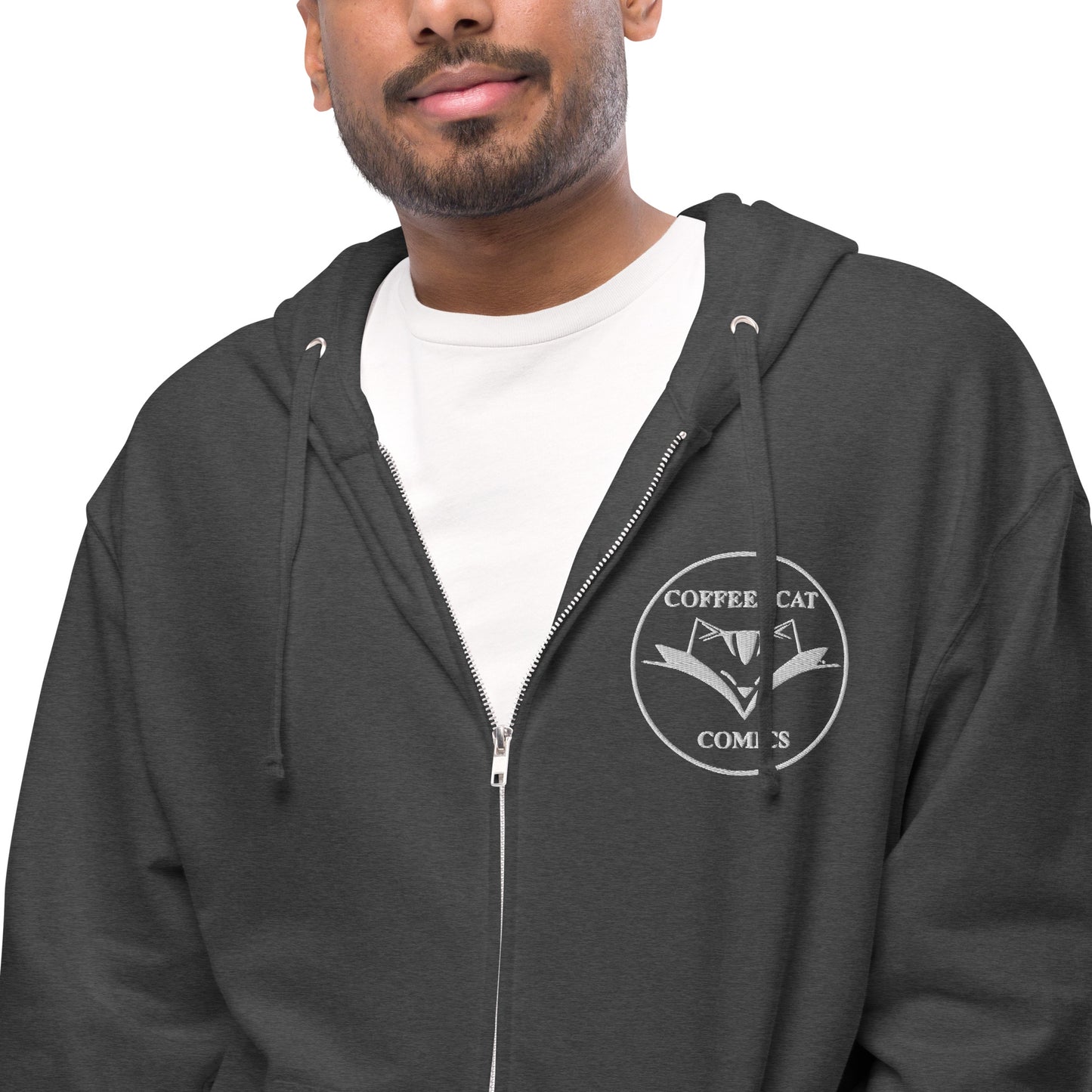 Unisex fleece zip up hoodie