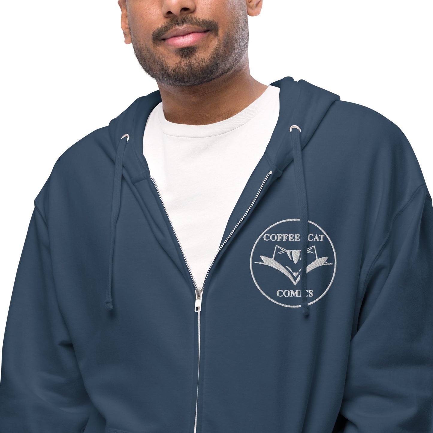 Unisex fleece zip up hoodie