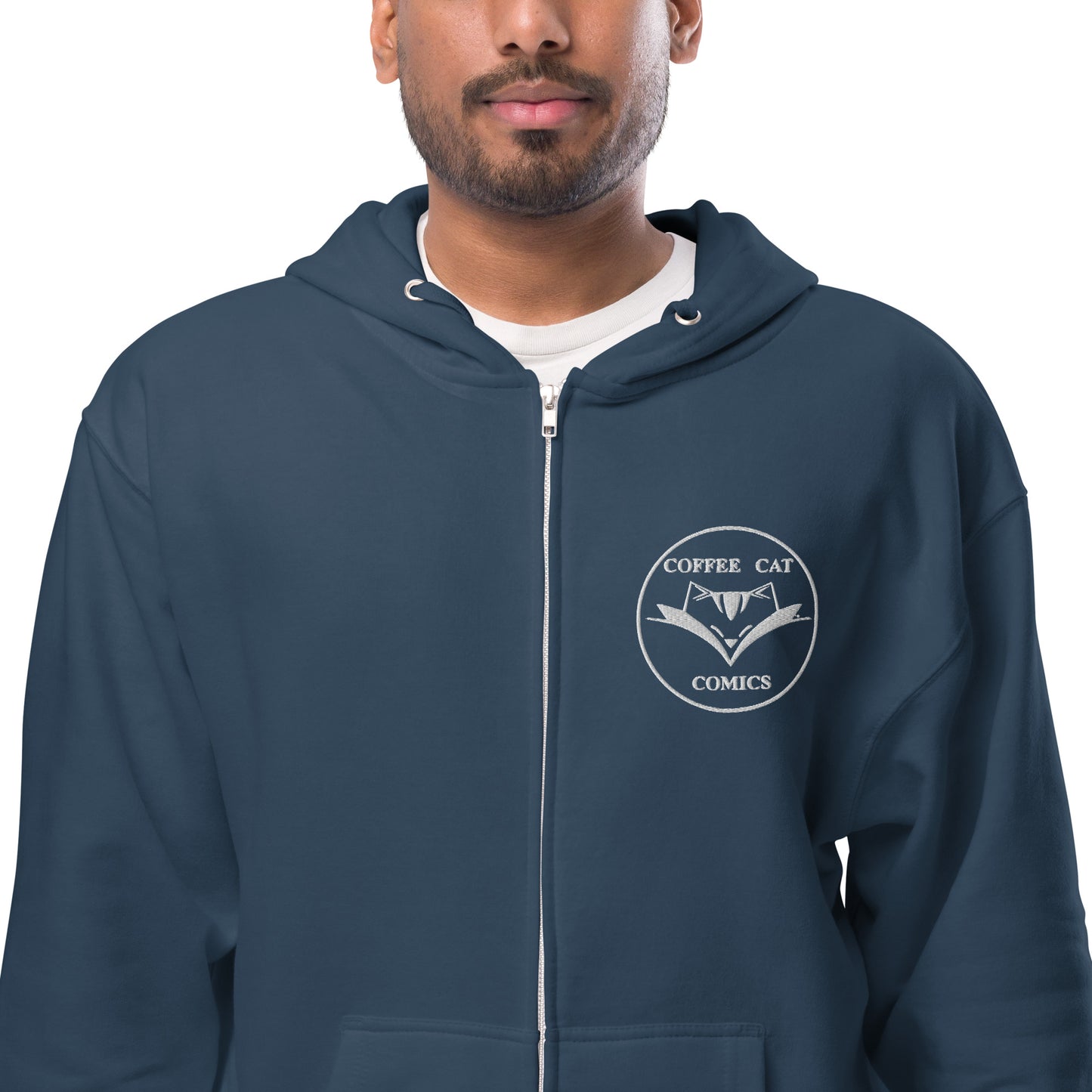 Unisex fleece zip up hoodie